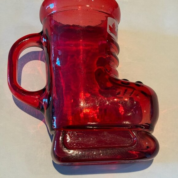 Molson Canadian Beer Glass Red Mug Ice Hockey Skate Boot Collectible 24oz - Picture 4 of 8